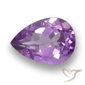 Ametista Viola medio-scuro naturale da 4.64 ct, Forma a pera, VVS