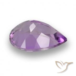 Ametista Viola medio-scuro naturale da 4.64 ct, Forma a pera, VVS