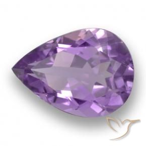 Ametista Viola tendente al rosa naturale da 4.40 ct, Forma a pera, VS