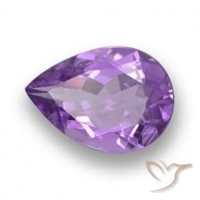Ametista Viola Intenso naturale da 4.11 ct, Forma a pera, VVS-VS