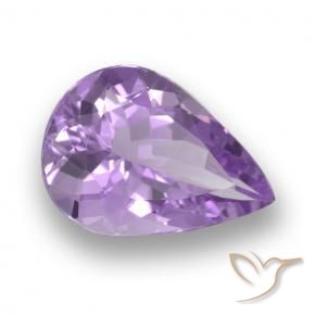 Ametista Viola tendente al rosa naturale da 4.24 ct, Forma a pera, VVS