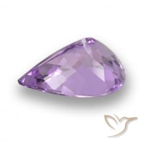 Ametista Viola tendente al rosa naturale da 4.24 ct, Forma a pera, VVS