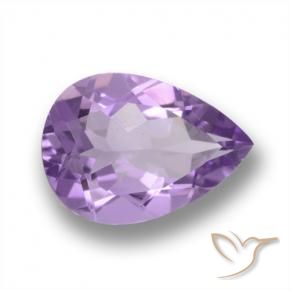 Ametista Viola medio naturale da 4.07 ct, Forma a pera, VVS