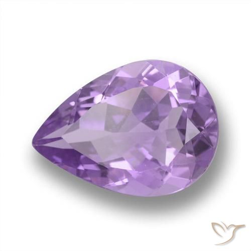 Ametista Viola medio naturale da 4.18 ct, Forma a pera, VVS