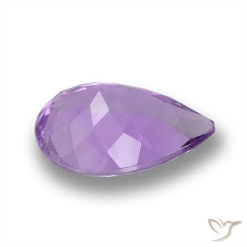 Ametista Viola medio naturale da 4.18 ct, Forma a pera, VVS