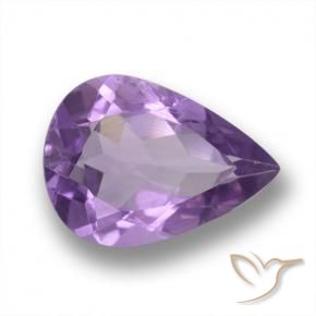Ametista Viola scuro naturale da 3.98 ct, Forma a pera, VVS-VS