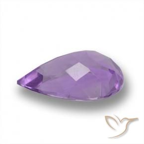 Ametista Viola scuro naturale da 3.98 ct, Forma a pera, VVS-VS