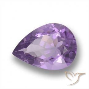 Ametista Viola medio naturale da 4.33 ct, Forma a pera, VVS