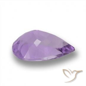 Ametista Viola medio naturale da 4.33 ct, Forma a pera, VVS