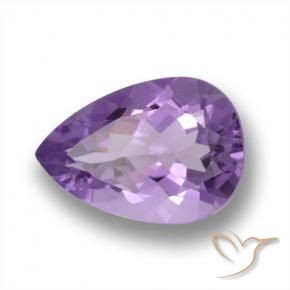 Ametista Viola medio naturale da 4.31 ct, Forma a pera, VVS-VS