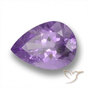 Ametista Viola tendente al rosa naturale da 4.57 ct, Forma a pera, VVS-VS