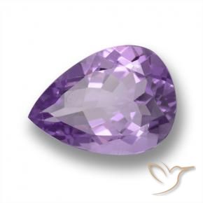 Ametista Viola medio naturale da 4.43 ct, Forma a pera, VVS