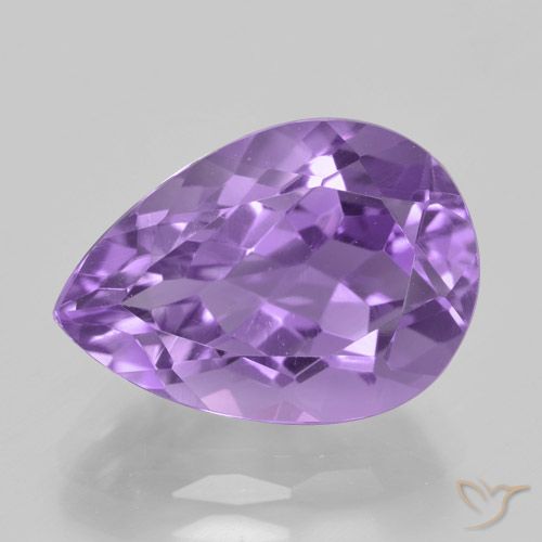 5.28ct Naturale Viola violaceo medio Ametista, Forma a pera, VVS
