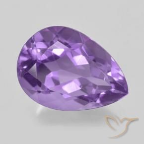 Ametista Viola violaceo medio naturale da 5.28 ct, Forma a pera, VVS