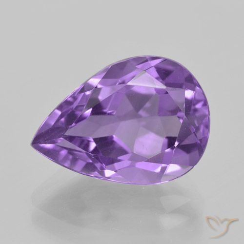 5.03ct Naturale violaceo Ametista, Forma a pera, VVS