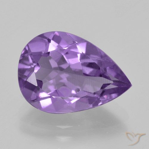 4.44ct Naturale Viola medio Ametista, Forma a pera, VVS