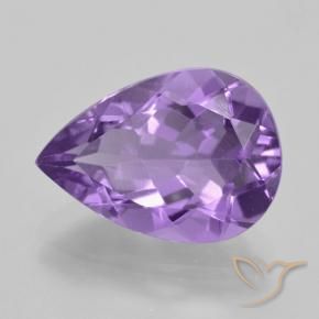 Ametista Viola medio naturale da 4.44 ct, Forma a pera, VVS