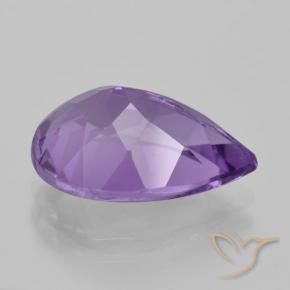 Ametista Viola medio naturale da 4.44 ct, Forma a pera, VVS