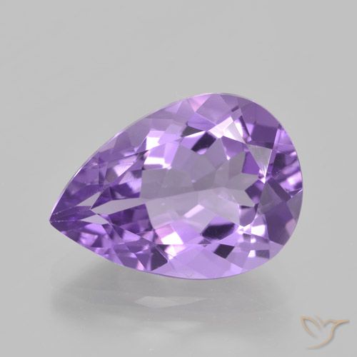 4.48ct Naturale Viola medio Ametista, Forma a pera, VVS