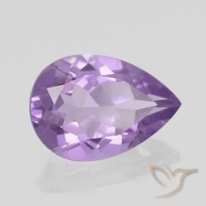 Ametista Viola medio naturale da 4.59 ct, Forma a pera, VVS