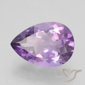 Ametista Viola medio naturale da 4.65 ct, Forma a pera, VVS