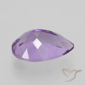 Ametista Viola medio naturale da 4.65 ct, Forma a pera, VVS