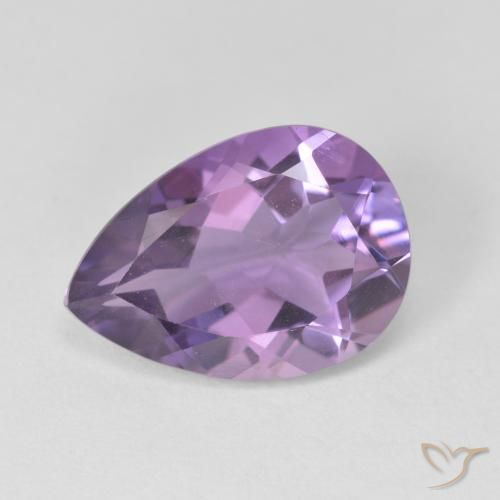 Ametista Viola medio naturale da 4.35 ct, Forma a pera, VVS