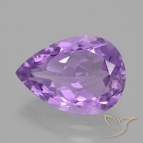 Ametista Viola medio naturale da 4.43 ct, Forma a pera, VVS-VS