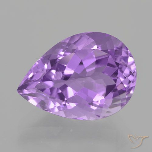 5.69ct Naturale Viola tendente al rosa Ametista, Forma a pera, VVS