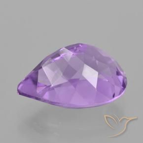 Ametista Viola tendente al rosa naturale da 5.69 ct, Forma a pera, VVS