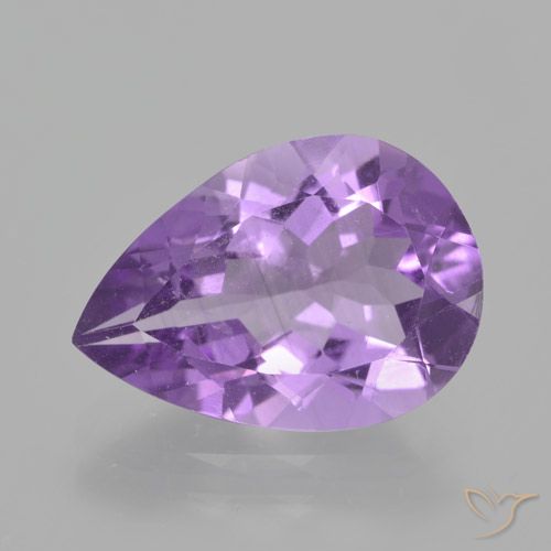 4.03ct Naturale Viola medio Ametista, Forma a pera, VS