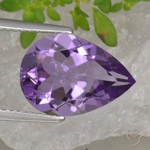 3.89ct Naturale Viola scuro Ametista, Forma a pera, VS
