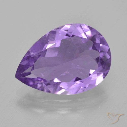 3.92ct Naturale Viola medio Ametista, Forma a pera, VVS-VS