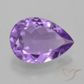 Ametista Viola medio naturale da 3.92 ct, Forma a pera, VVS-VS