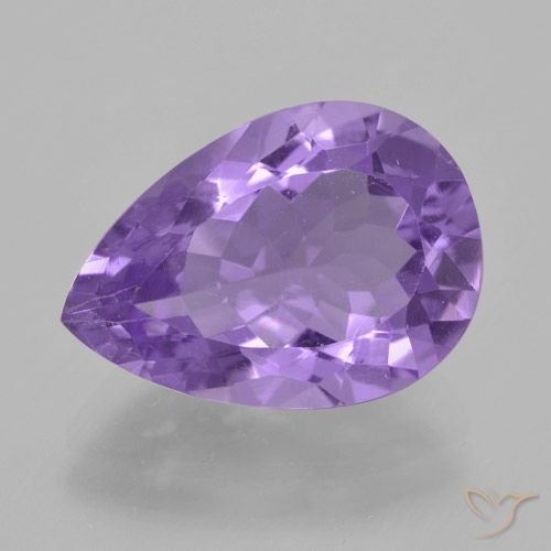 4.49ct Naturale Viola medio Ametista, Forma a pera, VVS-VS