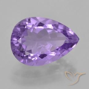 Ametista Viola medio naturale da 4.49 ct, Forma a pera, VVS-VS