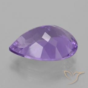 Ametista Viola medio naturale da 4.49 ct, Forma a pera, VVS-VS