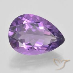Ametista Viola Intenso naturale da 4.75 ct, Forma a pera, VVS