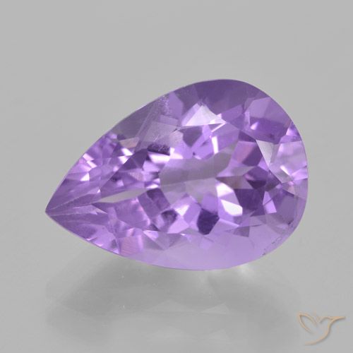 4.93ct Naturale Viola medio Ametista, Forma a pera, VVS