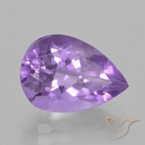 Ametista Viola medio naturale da 4.93 ct, Forma a pera, VVS