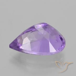 Ametista Viola medio naturale da 4.93 ct, Forma a pera, VVS