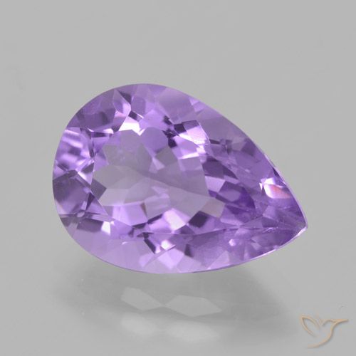4.66ct Naturale Viola medio Ametista, Forma a pera, VVS