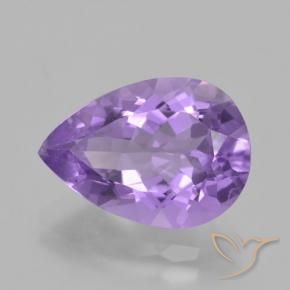 Ametista Viola medio naturale da 4.66 ct, Forma a pera, VVS