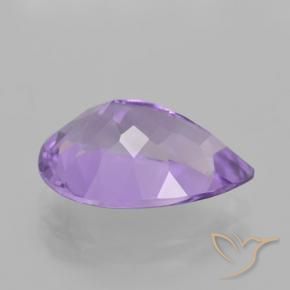 Ametista Viola medio naturale da 4.66 ct, Forma a pera, VVS