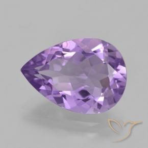 Ametista Viola medio naturale da 4.34 ct, Forma a pera, VVS
