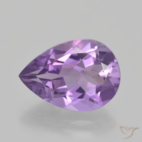 4.56ct Naturale Viola medio Ametista, Forma a pera, VVS-VS