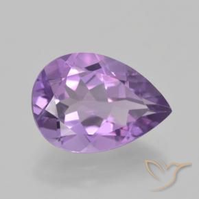 Ametista Viola medio naturale da 4.56 ct, Forma a pera, VVS-VS