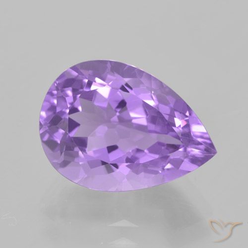 5.26ct Naturale Viola tendente al rosa Ametista, Forma a pera, VVS