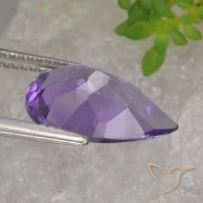 Ametista Viola medio naturale da 3.81 ct, Forma a pera, VVS-VS