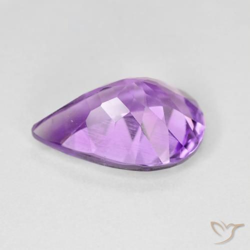 Ametista Viola medio naturale da 4.22 ct, Forma a pera, VVS-VS